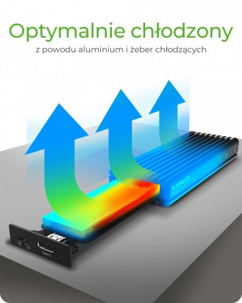 Obudowa IB-1817MCT-C31 NVMe/SATA M.2 2230/2242/2260/2280 Beznarzędziowa Obudowa IB-1817MCT-C31 NVMe/SATA M.2 2230/2242/2260/2280 Beznarzędziowa