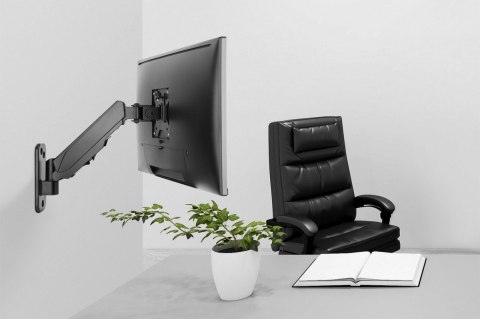 Uchwyt ścienny pojedynczy, 1xLCD, max. 32", max. obciążenie 8kg, ze sprężyną gazową, obrotowy Uchwyt ścienny pojedynczy, 1xLCD, max. 32", max. obciążenie 8kg, ze sprężyną gazową, obrotowy