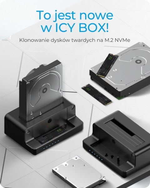 Stacja dokująca i klonująca IB-2914MSCL-C31 2,5 i 3,5 cala na M.2 NVMe Stacja dokująca i klonująca IB-2914MSCL-C31 2,5 i 3,5 cala na M.2 NVMe