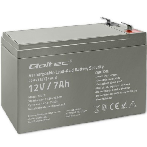 Akumulator AGM | 12V | 7Ah | max. 105A | Security Akumulator AGM | 12V | 7Ah | max. 105A | Security