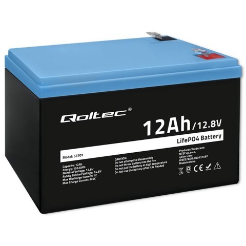 Akumulator LiFePO4 Litowo-Żelazowo-Fosforanowy | 12.8V | 12Ah | 153.6Wh | BMS Akumulator LiFePO4 Litowo-Żelazowo-Fosforanowy | 12.8V | 12Ah | 153.6Wh | BMS