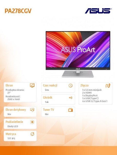 Monitor 27 cali PA278CGV Monitor 27 cali PA278CGV