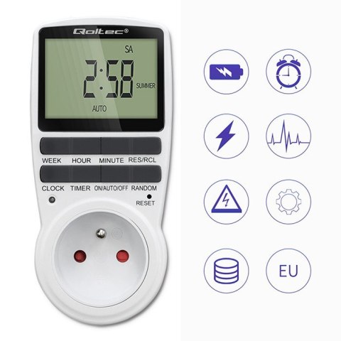 Elektroniczny programator czasowy PC0628 | 3680W | 16A | LCD Elektroniczny programator czasowy PC0628 | 3680W | 16A | LCD