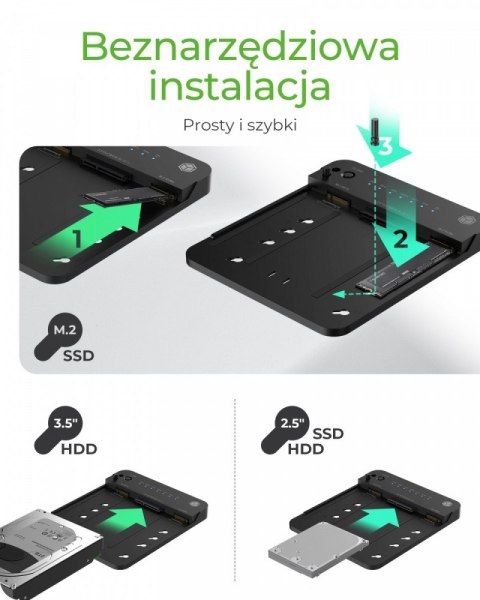 Stacja dokująca/klonująca IB-2915MSCL-C31 M.2 dla M.2 0NVMe i SATA 2,5/3,5 SSD/HDD Stacja dokująca/klonująca IB-2915MSCL-C31 M.2 dla M.2 0NVMe i SATA 2,5/3,5 SSD/HDD