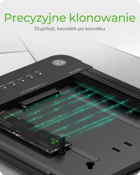 Stacja dokująca/klonująca IB-2915MSCL-C31 M.2 dla M.2 0NVMe i SATA 2,5/3,5 SSD/HDD Stacja dokująca/klonująca IB-2915MSCL-C31 M.2 dla M.2 0NVMe i SATA 2,5/3,5 SSD/HDD