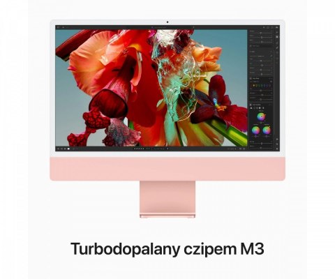 IMac 24 cale: M3 8/8, 8GB, 256GB SSD - Różowy IMac 24 cale: M3 8/8, 8GB, 256GB SSD - Różowy
