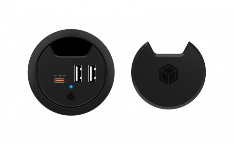 IB-HUB1407 3 Port ładowarka do biurka, 2x USB-A, 1x USB-C, otwór 60mm IB-HUB1407 3 Port ładowarka do biurka, 2x USB-A, 1x USB-C, otwór 60mm