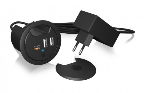 IB-HUB1407 3 Port ładowarka do biurka, 2x USB-A, 1x USB-C, otwór 60mm IB-HUB1407 3 Port ładowarka do biurka, 2x USB-A, 1x USB-C, otwór 60mm