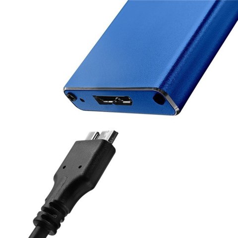 Obudowa | kieszeń na dysk M.2 SSD | SATA | NGFF | USB 3.0 | Superspeed 5Gb/s | 2TB | Niebieska Obudowa | kieszeń na dysk M.2 SSD | SATA | NGFF | USB 3.0 | Superspeed 5Gb/s | 2TB | Niebieska