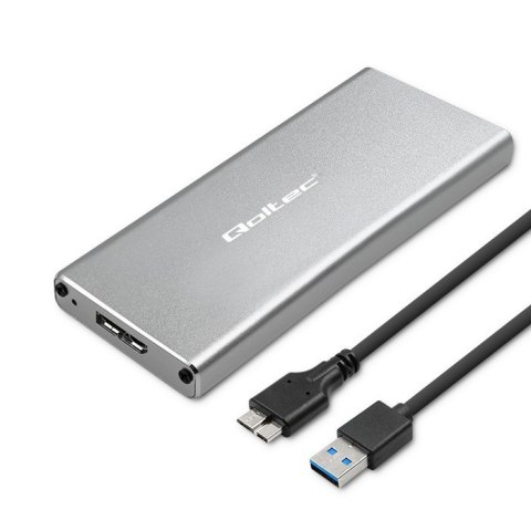 Obudowa | kieszeń na dysk M.2 SSD | SATA | NGFF | USB 3.0 | Superspeed 5Gb/s | 2TB | Srebrna Obudowa | kieszeń na dysk M.2 SSD | SATA | NGFF | USB 3.0 | Superspeed 5Gb/s | 2TB | Srebrna