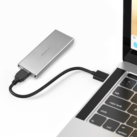 Obudowa | kieszeń na dysk M.2 SSD | SATA | NGFF | USB 3.0 | Superspeed 5Gb/s | 2TB | Srebrna Obudowa | kieszeń na dysk M.2 SSD | SATA | NGFF | USB 3.0 | Superspeed 5Gb/s | 2TB | Srebrna