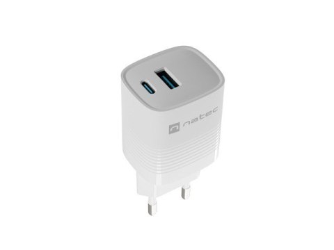 Ładowarka sieciowa Ribera GAN 1X USB-A + 1X USB-C 30W Biała Ładowarka sieciowa Ribera GAN 1X USB-A + 1X USB-C 30W Biała