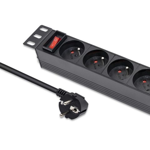 Listwa zasilająca PDU do RACK 10" | 1U | 16A | 4xFrench | 1.8m Listwa zasilająca PDU do RACK 10" | 1U | 16A | 4xFrench | 1.8m