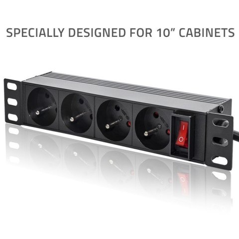Listwa zasilająca PDU do RACK 10" | 1U | 16A | 4xFrench | 1.8m Listwa zasilająca PDU do RACK 10" | 1U | 16A | 4xFrench | 1.8m