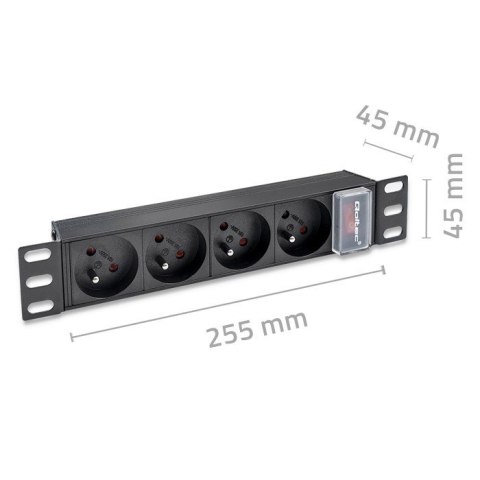 Listwa zasilająca PDU do RACK 10" | 1U | 16A | 4xFrench | 1.8m Listwa zasilająca PDU do RACK 10" | 1U | 16A | 4xFrench | 1.8m