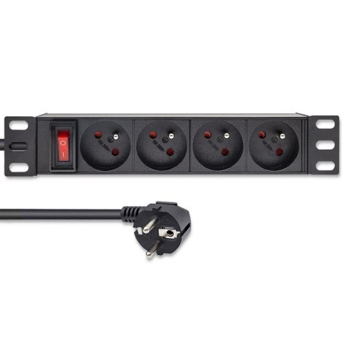 Listwa zasilająca PDU do RACK 10" | 1U | 16A | 4xFrench | 1.8m Listwa zasilająca PDU do RACK 10" | 1U | 16A | 4xFrench | 1.8m