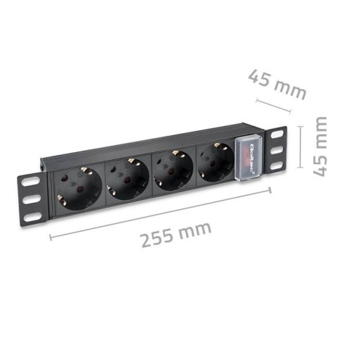 Listwa zasilająca PDU do RACK 10" | 1U | 16A | 4xSchuko | 1.8m Listwa zasilająca PDU do RACK 10" | 1U | 16A | 4xSchuko | 1.8m