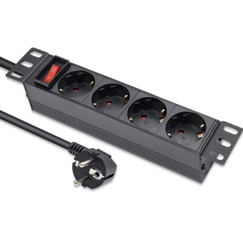 Listwa zasilająca PDU do RACK 10" | 1U | 16A | 4xSchuko | 1.8m Listwa zasilająca PDU do RACK 10" | 1U | 16A | 4xSchuko | 1.8m