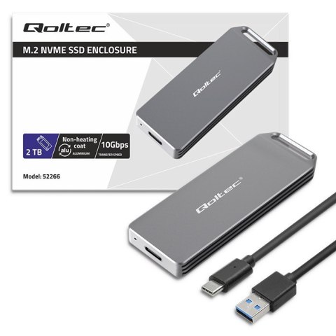Mini obudowa na dysk M.2 SSD | NVMe | PCIe | USB3.1 | Super speed10Gb/s | 2TB | Srebrna Mini obudowa na dysk M.2 SSD | NVMe | PCIe | USB3.1 | Super speed10Gb/s | 2TB | Srebrna