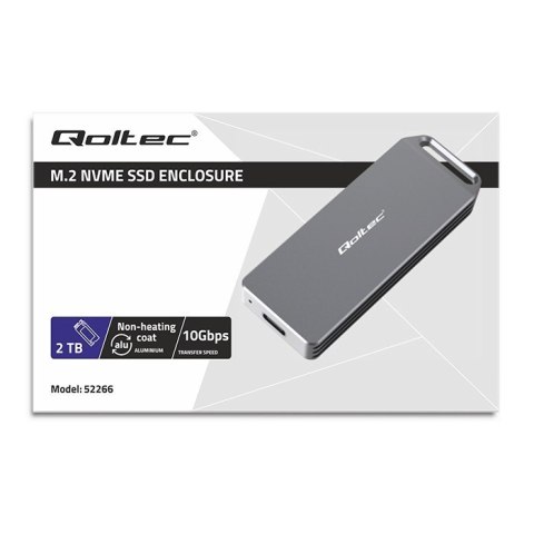 Mini obudowa na dysk M.2 SSD | NVMe | PCIe | USB3.1 | Super speed10Gb/s | 2TB | Srebrna Mini obudowa na dysk M.2 SSD | NVMe | PCIe | USB3.1 | Super speed10Gb/s | 2TB | Srebrna