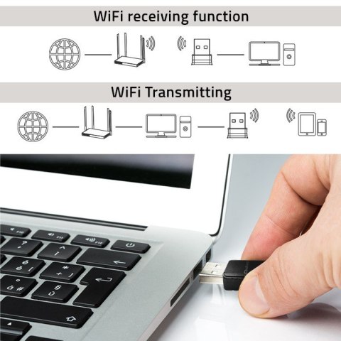 Adapter bezprzewodowy Ultra szybki DUAL mini WiFi 2 x 2dBi Standard AC | 1300Mbps Adapter bezprzewodowy Ultra szybki DUAL mini WiFi 2 x 2dBi Standard AC | 1300Mbps