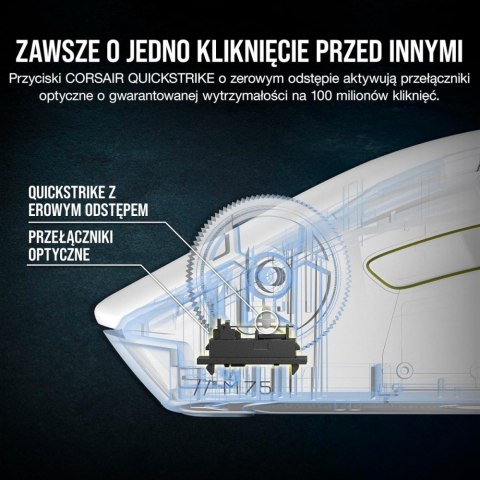 Myszka bezprzewodowa M75 biała RGB Myszka bezprzewodowa M75 biała RGB