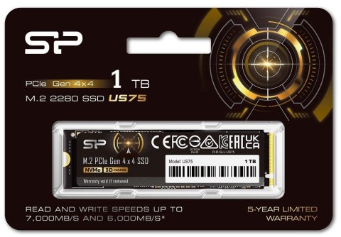 Dysk SSD US75 1TB M.2 PCIe Gen4x4 NVMe 1.4 7000/6000 MB/s Dysk SSD US75 1TB M.2 PCIe Gen4x4 NVMe 1.4 7000/6000 MB/s