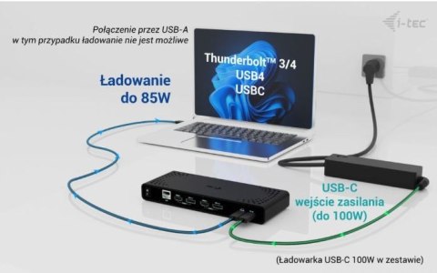 Stacja dokująca Universal Dual 4K Display Power Delivery 85W + i-tec USB-C Charger 100W Stacja dokująca Universal Dual 4K Display Power Delivery 85W + i-tec USB-C Charger 100W