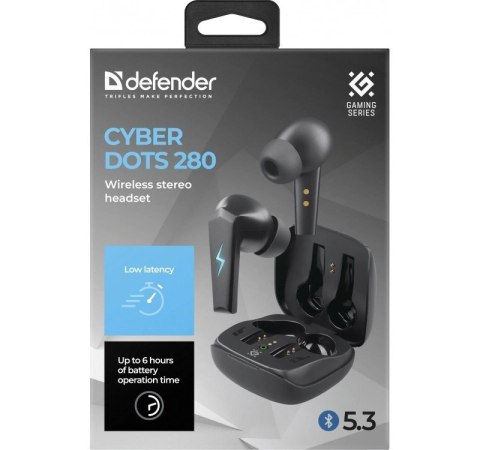Słuchawki douszne bezprzewodowe CYBERDOTS 280 gaming Czarne Słuchawki douszne bezprzewodowe CYBERDOTS 280 gaming Czarne