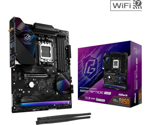 Płyta główna B850 Phantom Gaming Riptide WiFi AM5 4DDR5 ATX Płyta główna B850 Phantom Gaming Riptide WiFi AM5 4DDR5 ATX